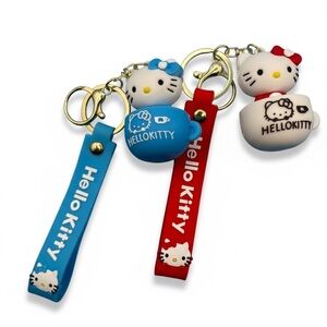Hello Kitty in a teacup Keychains 2 Pcs - Blue and Red